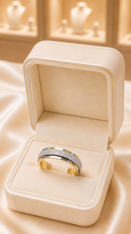Argolla en oro amarillo y blanco 18K