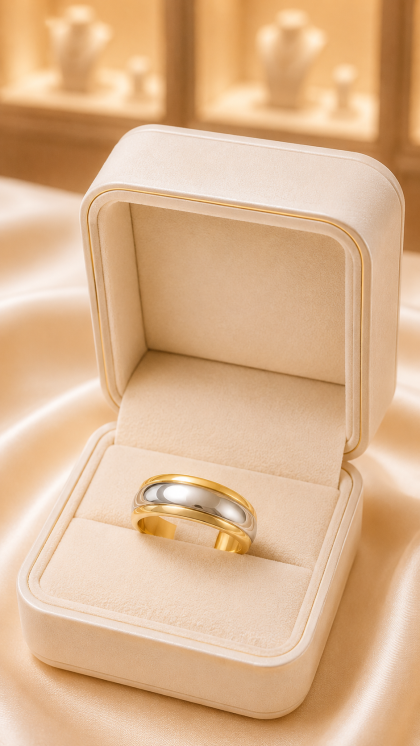 Argolla en oro amarillo y blanco 18K
