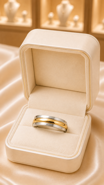 Argolla en oro amarillo y blanco 18K