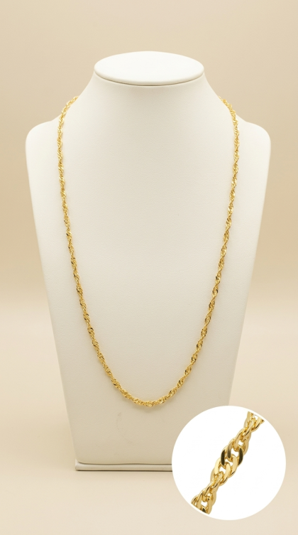 Cadena Singapur en oro amarillo 18K