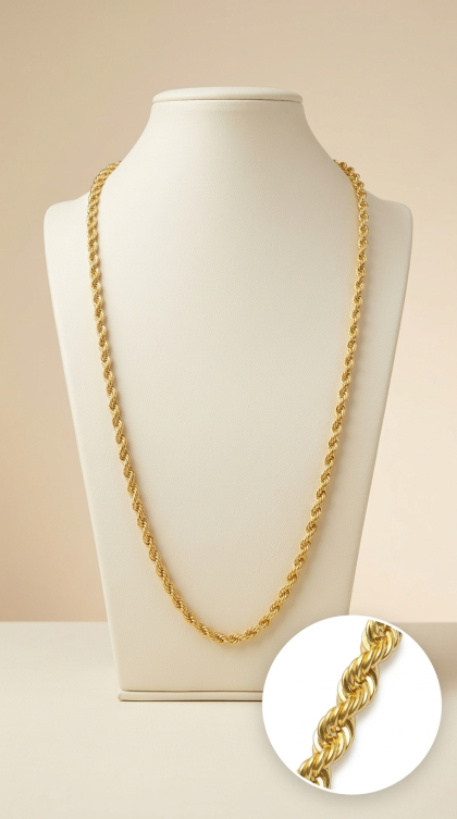 Cadena Lazo en oro amarillo 18K