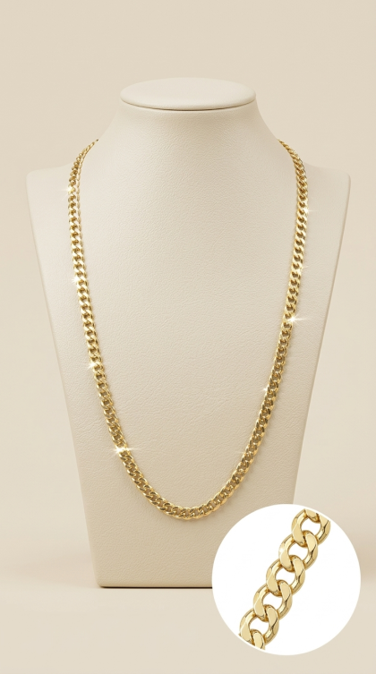 Cadena Grumet en oro amarillo 18K