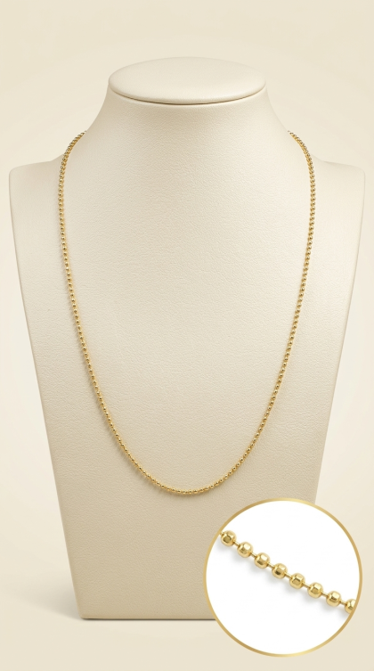 Cadena de Balines en oro amarillo 18K
