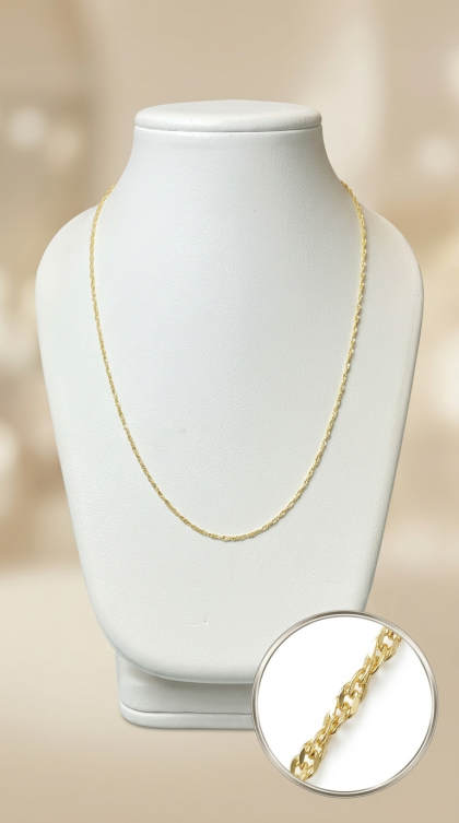 Cadena Singapur en oro amarillo 18K