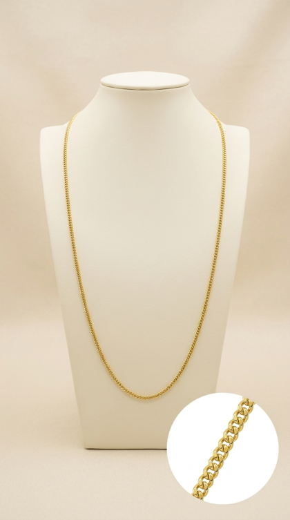 Cadena Cubana en oro amarillo 18K