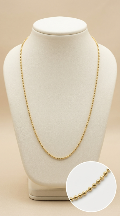 Cadena con balines en oro amarillo 18K