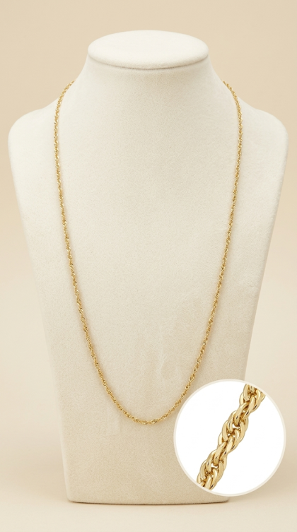 Cadena Singapur en oro amarillo 18K