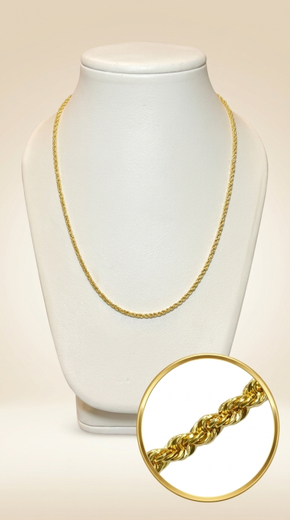 Cadena de tejido lazo en oro amarillo 18K