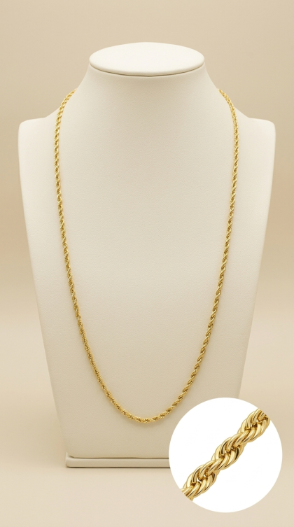 Cadena de tejido lazo en oro amarillo 18K