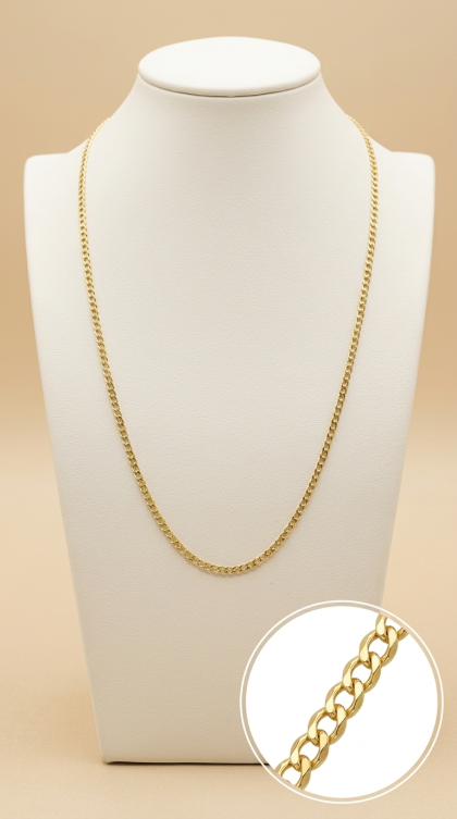 Cadena Cubana en oro amarillo 18K