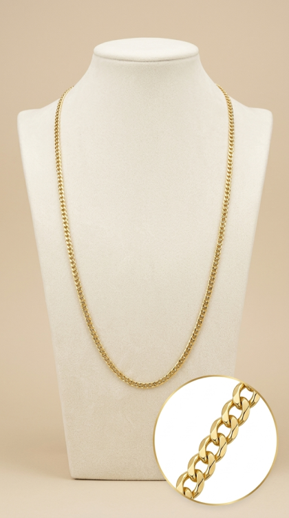 Cadena Cubana en oro amarillo 18K