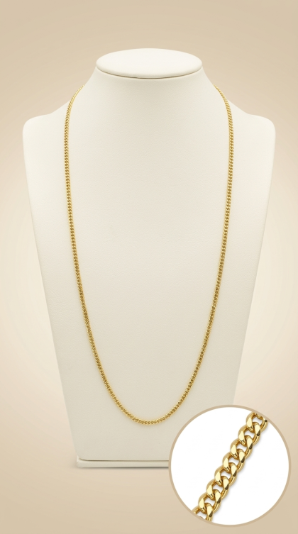 Cadena Cubana en oro amarillo 18K