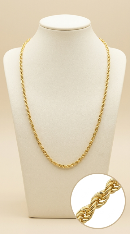 Cadena de tejido lazo en oro amarillo 18K