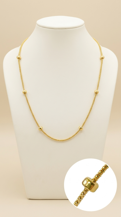 Cadena Coreana en oro amarillo 18K