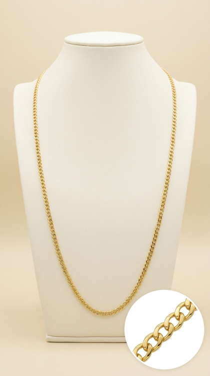 Cadena Cubana en oro amarillo 18K