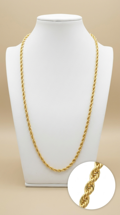 Cadena de tejido lazo en oro amarillo 18K