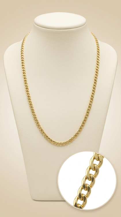 Cadena Cubana en oro amarillo 18K