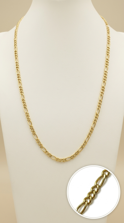 Cadena Figaro en oro amarillo 18K