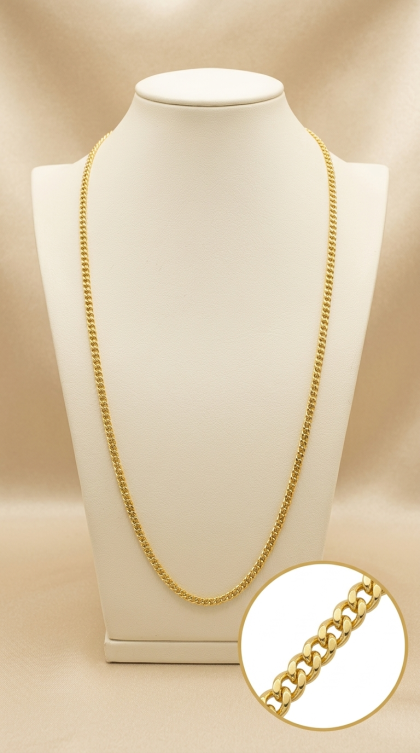 Cadena Cubana en oro amarillo 18K