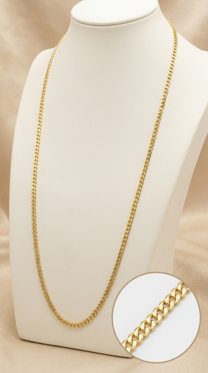 Cadena Cubana en oro amarillo 18K