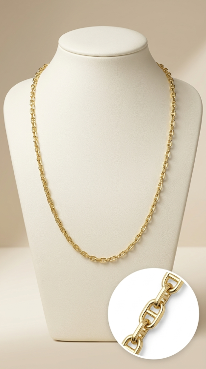 Cadena Ancla en oro amarillo 18K
