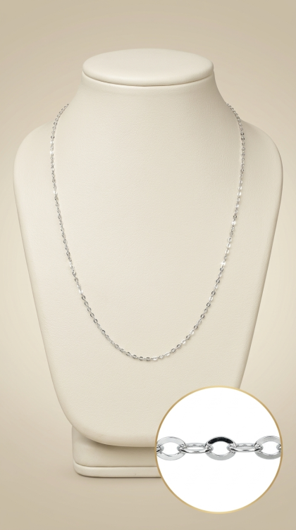 Cadena en oro blanco 18K