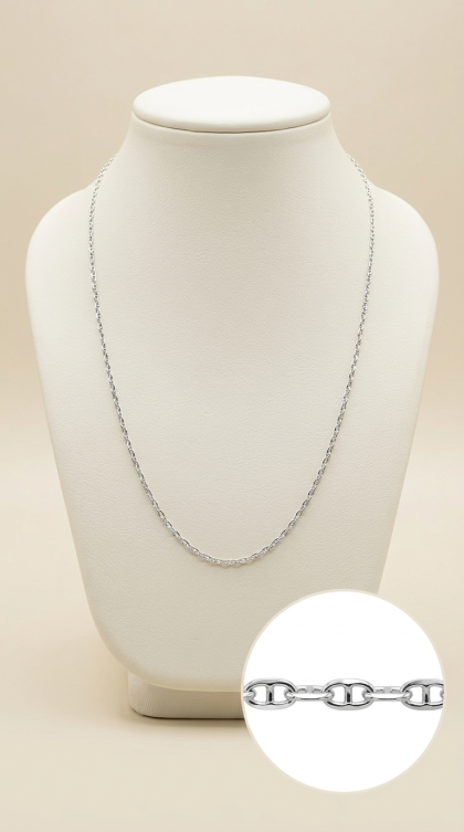 Cadena en oro blanco 18K
