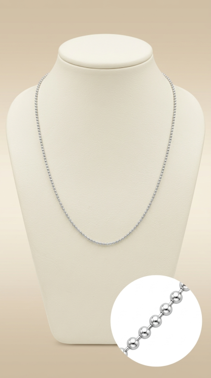 Cadena Militar en oro blanco 18K