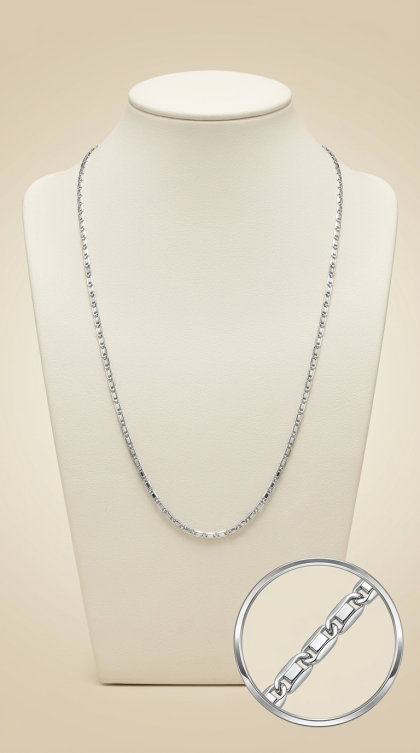 Cadena en oro blanco 18K