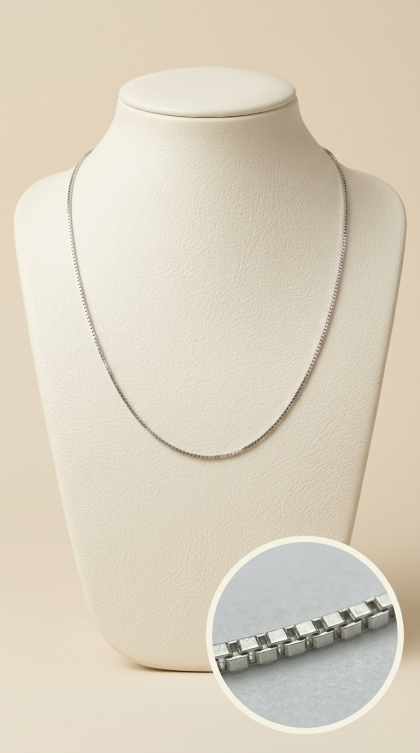 Cadena Veneciana en oro blanco 18K