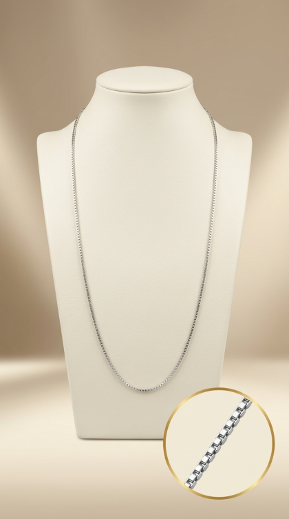 Cadena Veneciana en oro blanco 18K