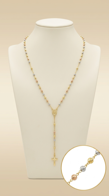 Rosario en oro combinado 18K