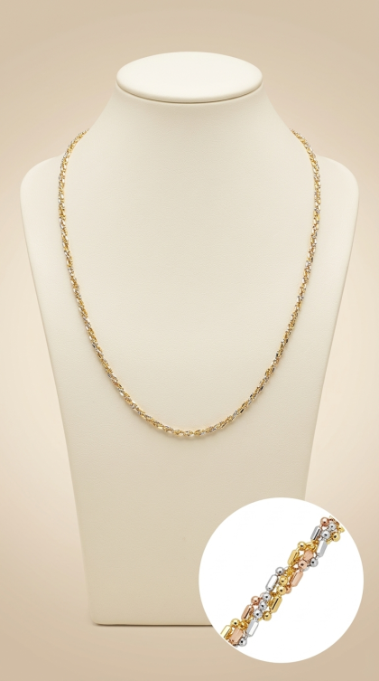Cadena en oro combinado 18K