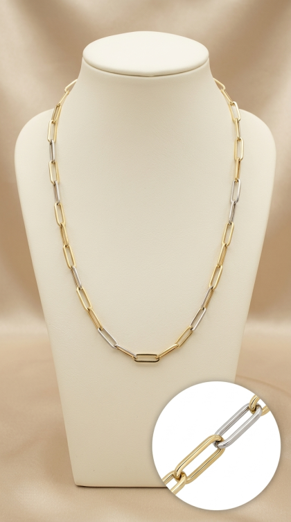 Cadena delicada en oro combinado 18K
