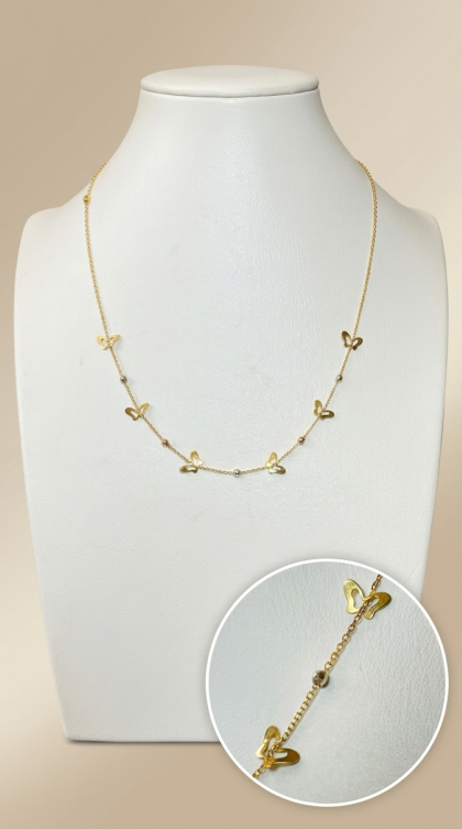Gargantilla en oro amarillo 18K Estilo Station