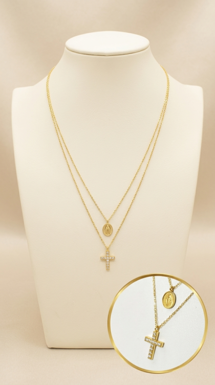 Gargantilla en oro amarillo 18K con Circon