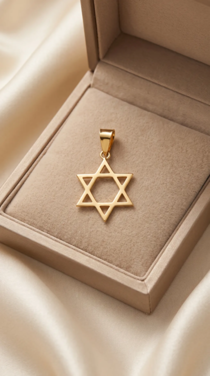 Dije Estrella de David en Oro Amarillo