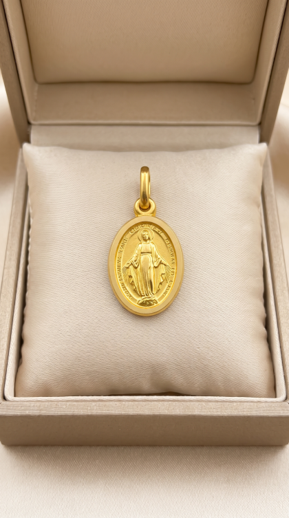 Dije Medalla Milagrosa en Oro Amarillo 18K