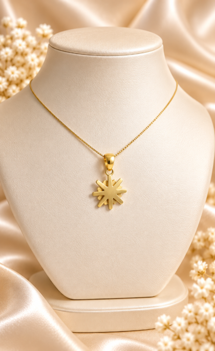 Dije En Oro Amarillo 18K Diseño Sol
