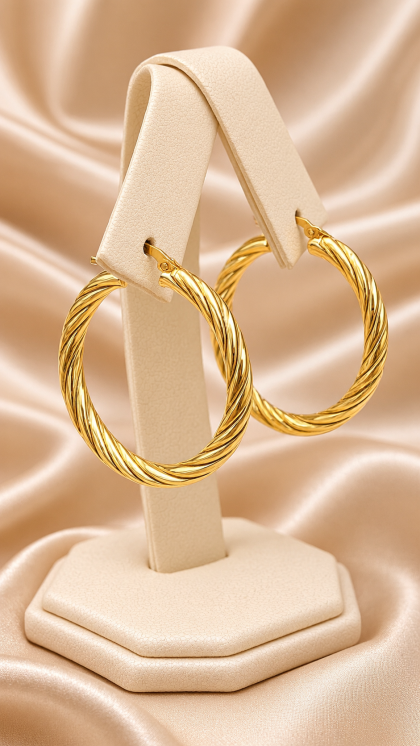 Candongas Labradas En Oro Amarillo de 18K