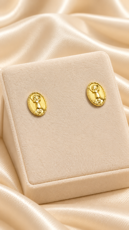 Topos en oro amarillo 18K Medalla con Ángel