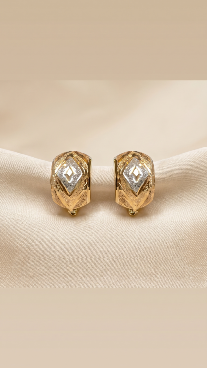 Aretes en oro combinado 18K