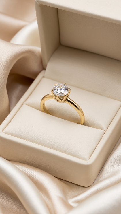 Anillo Tiffany en oro amarillo 18K con Diamante