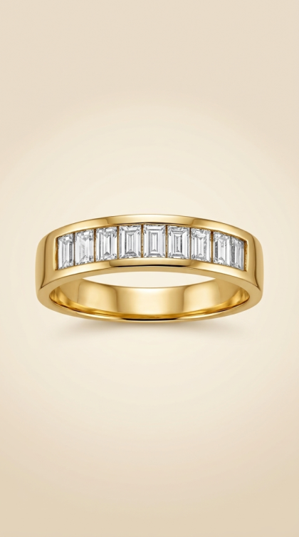 Argolla en oro amarillo 18K con Diamantes