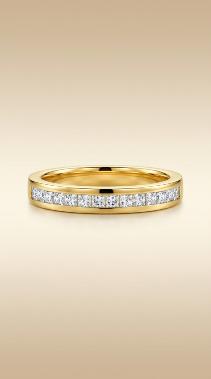 Argolla en oro amarillo 18K con Diamante