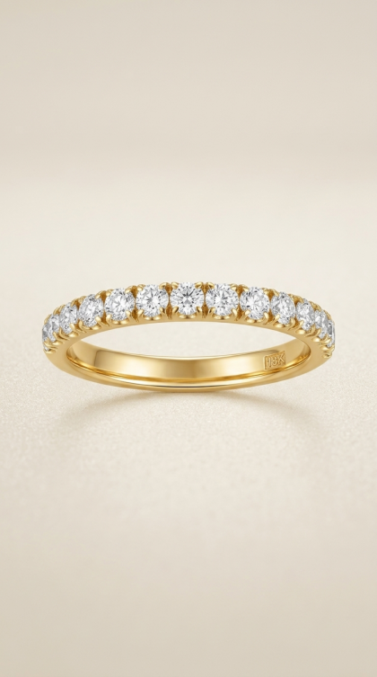 Argolla en oro amarillo 18K con Diamantes