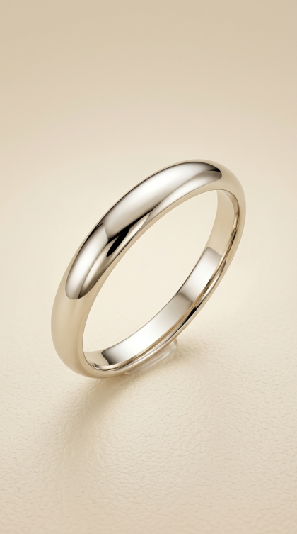 Argolla en oro blanco 18K