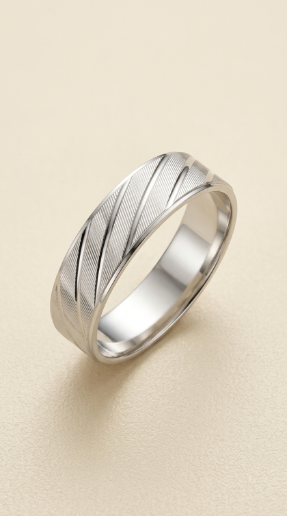Argolla en oro blanco 18K