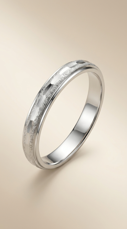 Argolla en oro blanco 18K