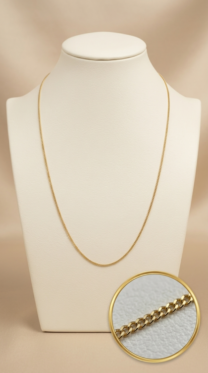 Cadena Cubana en oro amarillo 18K